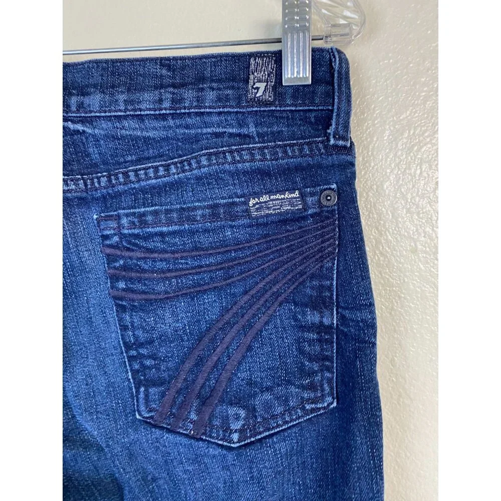 7 For All Mankind Dojo Denim Bermuda Shorts Womens Size 29 Blue Medium Wash